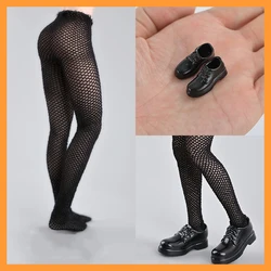 ZYTOYS ZY6004 ZY6007 1/12 Female Black Fishing Net Stockings Black Leather Student shoes Model Fit 6'' Soldier Action Figure Toy