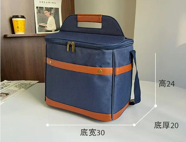 Large Capacity Insulated Picnic Ice Bag Thick Outdoor Oxford Cloth Cold Hot Protection Food Preservation Portable Cooler Bag