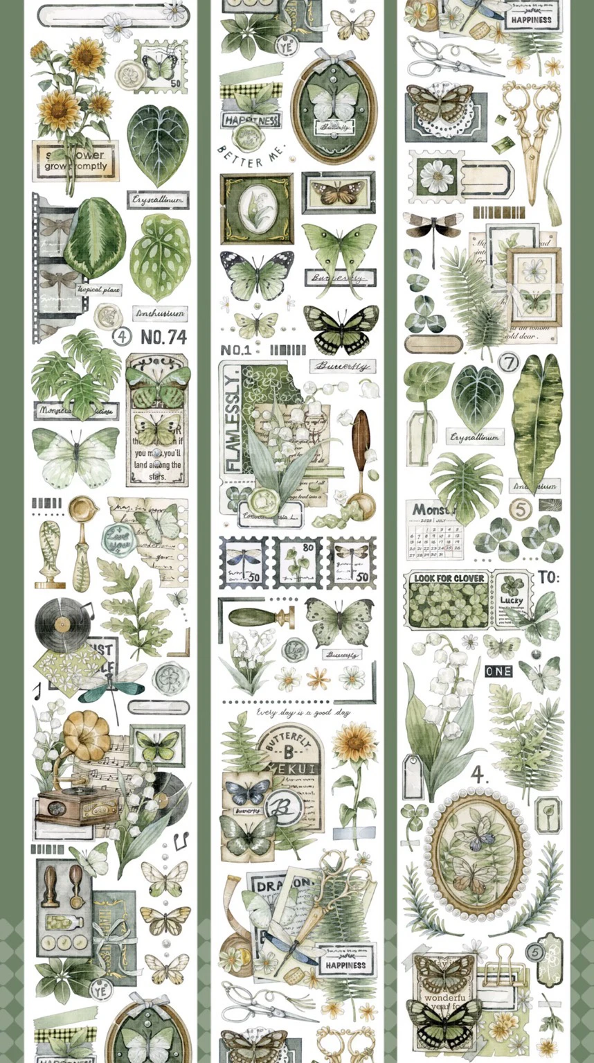 1 Loop Pet Washi Tape Sample Many Designs Wild Sunflower, Silent Corona, Pup of The Sands, Fallen Sacred Domain