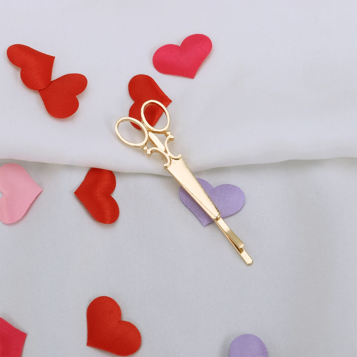 

2pcs Scissors Shape Hair Clip Lightweight Durable Girls Fashion Headpiece Elegant Accessories For Party Wedding Daily Use Gold