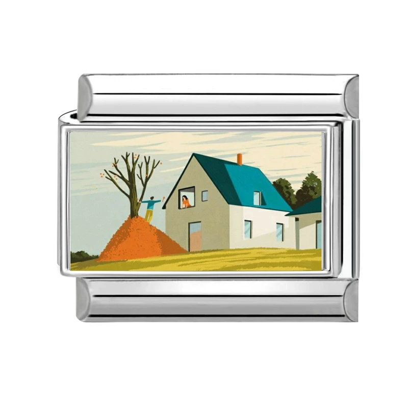 Mountains and Seas Scenery Italian Charm Links for Bracelets