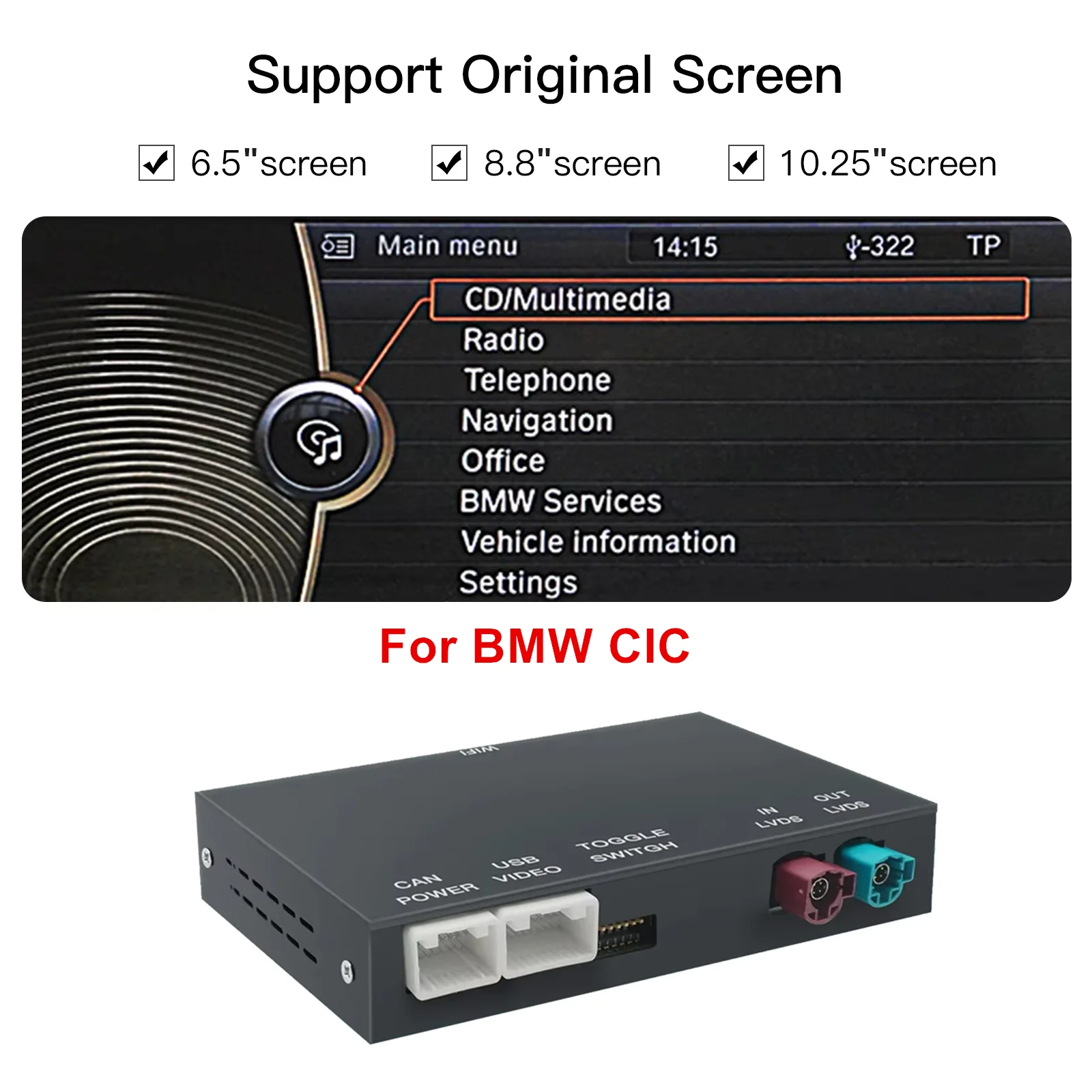 CARABC ワイヤレスCarPlay Android Auto BMW NBT CIC EVO 1 2 3 4 5 6