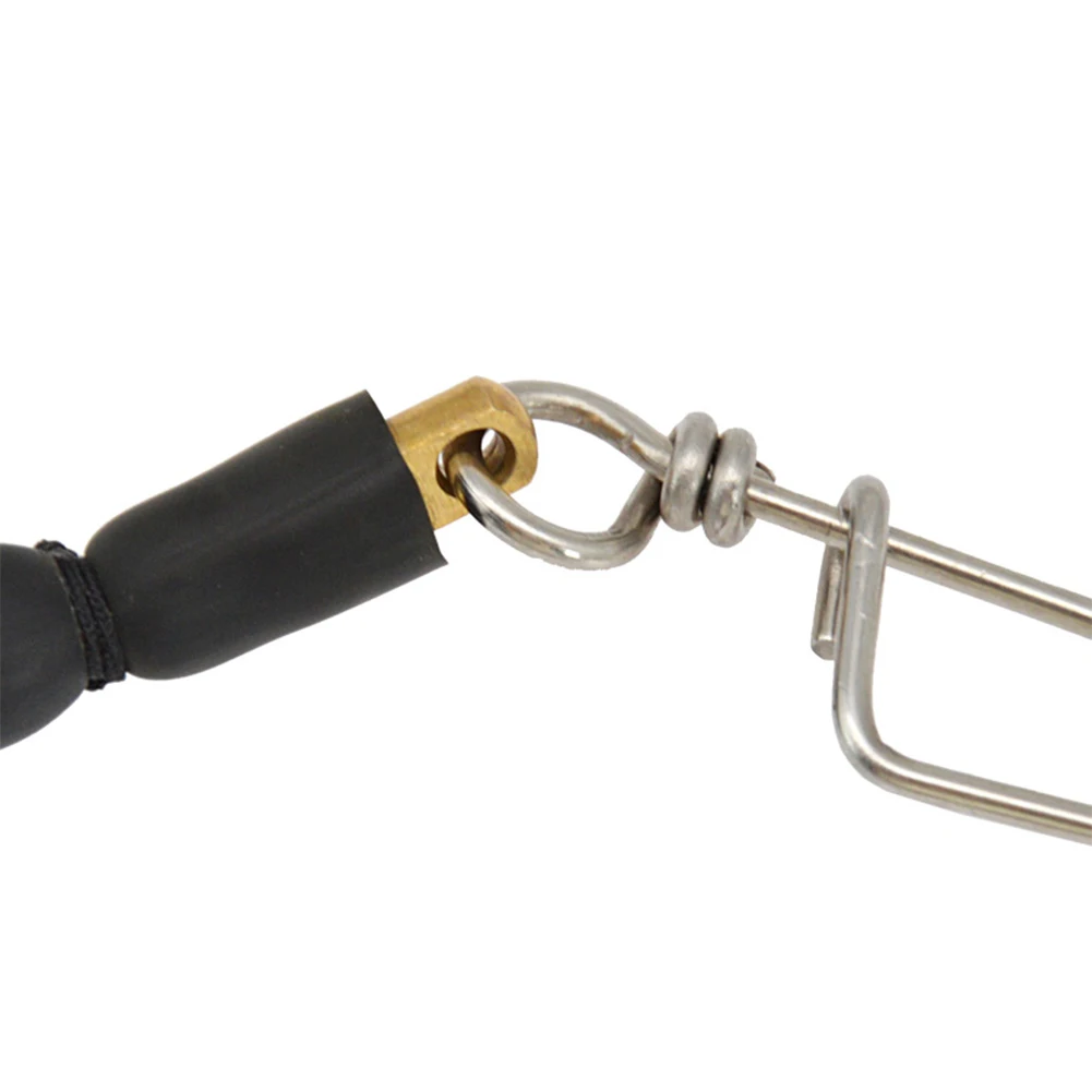 Speargun Shock Absorbing Bungee with Pigtail Swivel Sharkclip and Snap Fastener for Stable Line Tension Under Load Conditions