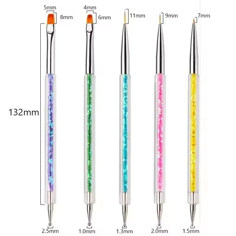 5Pcs Nails Art Dotting Pen Nails Brushes For Nails Art Accessories Tools Kits Nail Supplies For Professionals Manicure Set image 3