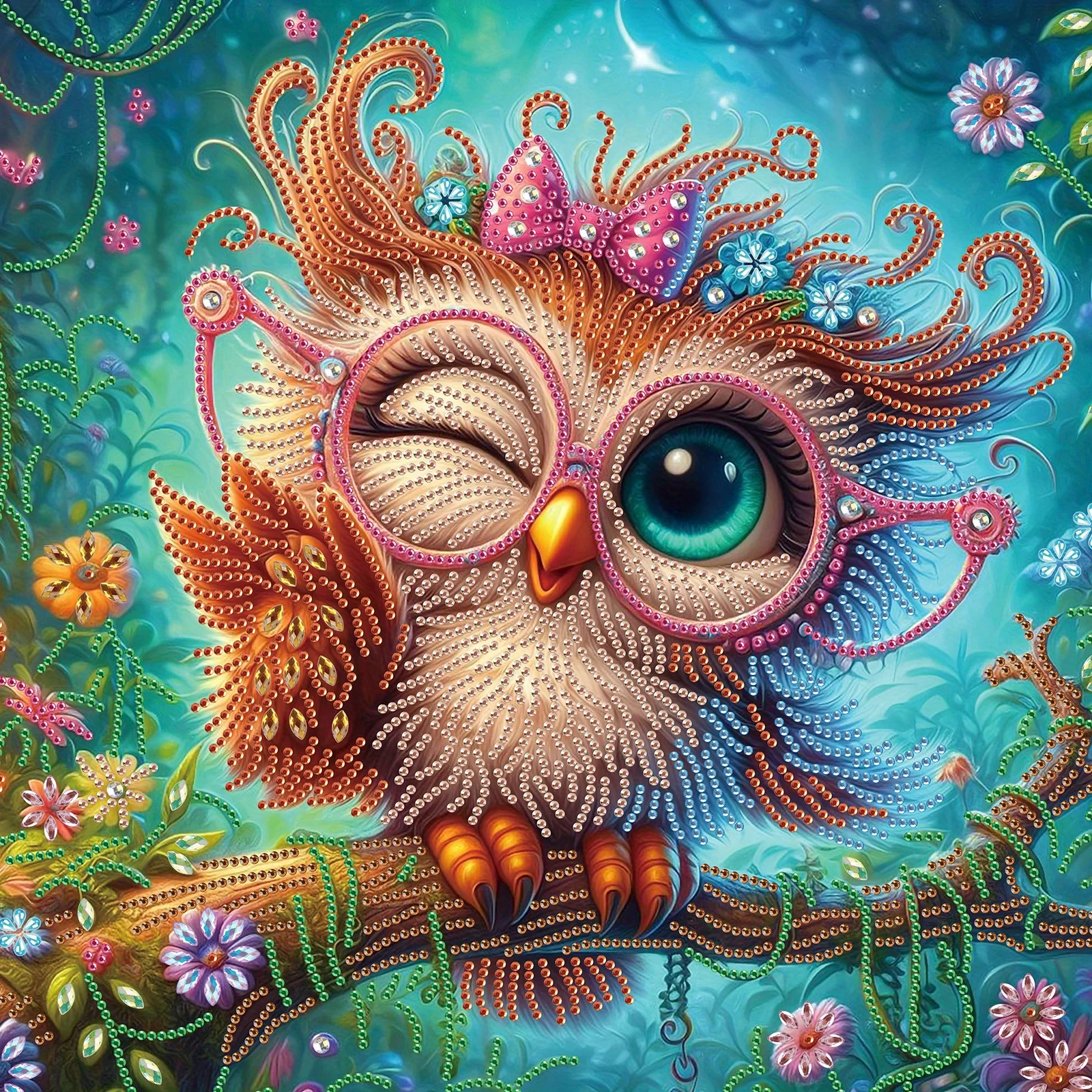 

Diamond Art Painting Kits for Adults and Beginners,Happy Owl DIY Diamond Art Painting Crafts for Home Wall Decor Handmade Gift