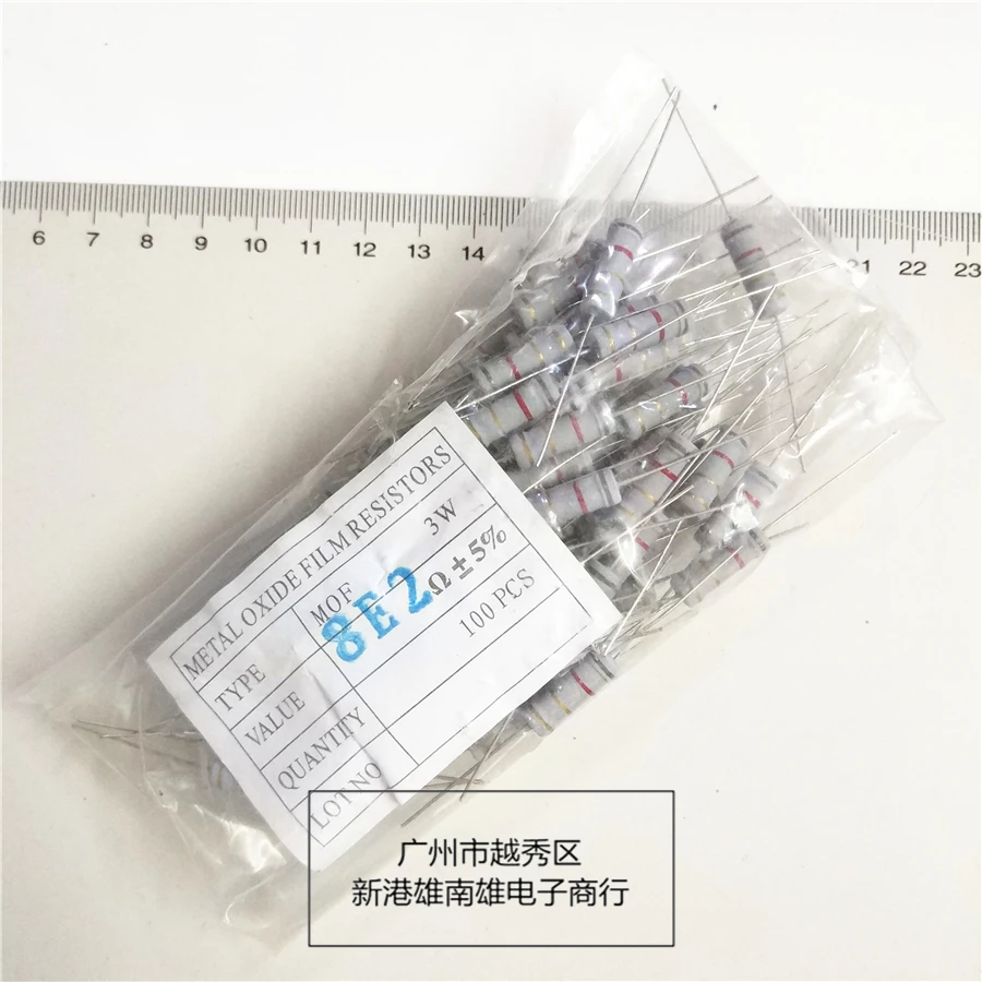 100 Uds 3W +-5% resistencia de película de carbono 3W 1R 10R 22R 47R 100R 220R 330R 680R 1K 2K2 4,7 K 10K 47K 100K 470K 1M