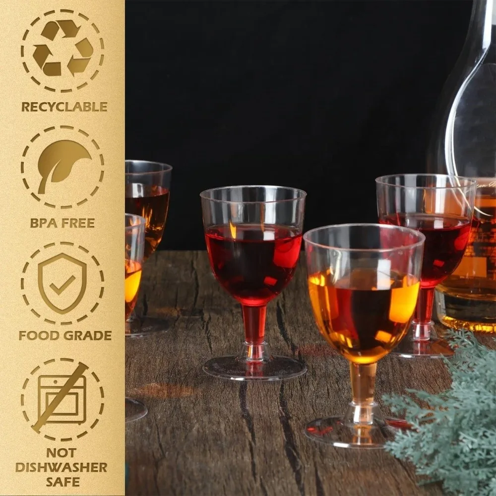 25 قطعة كؤوس مشروبات شفافة يمكن التخلص منها غير قابلة للكسر 6 أوقية كؤوس مارغريتا البلاستيكية المحمولة كوب للشرب كأس الشمبانيا #4