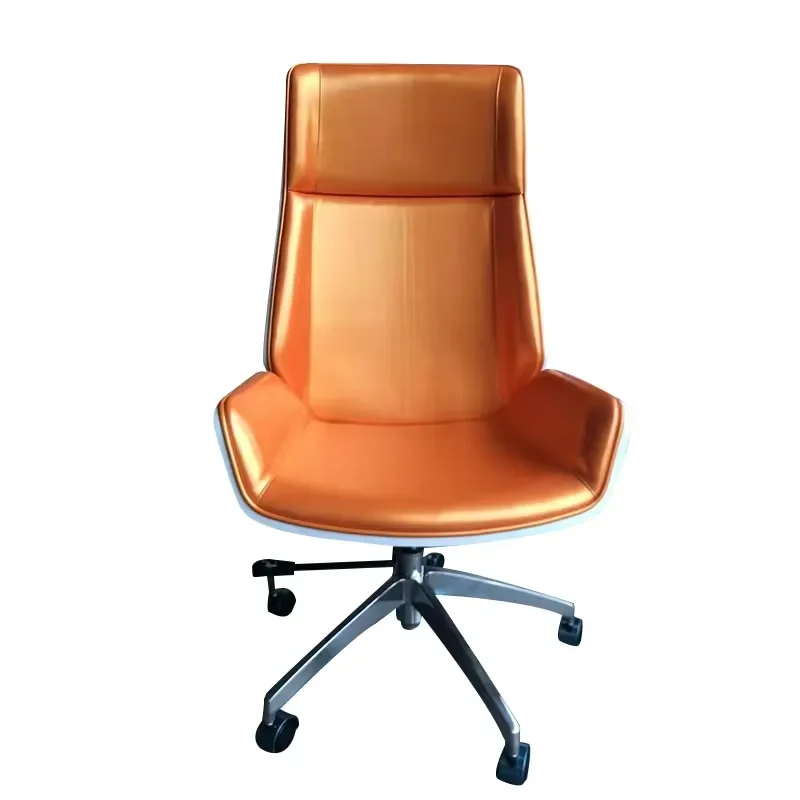 Modern Orange Nail Salon Chair Leather Seat Office Chair Durable Design for Manicure Station Long Lasting Use