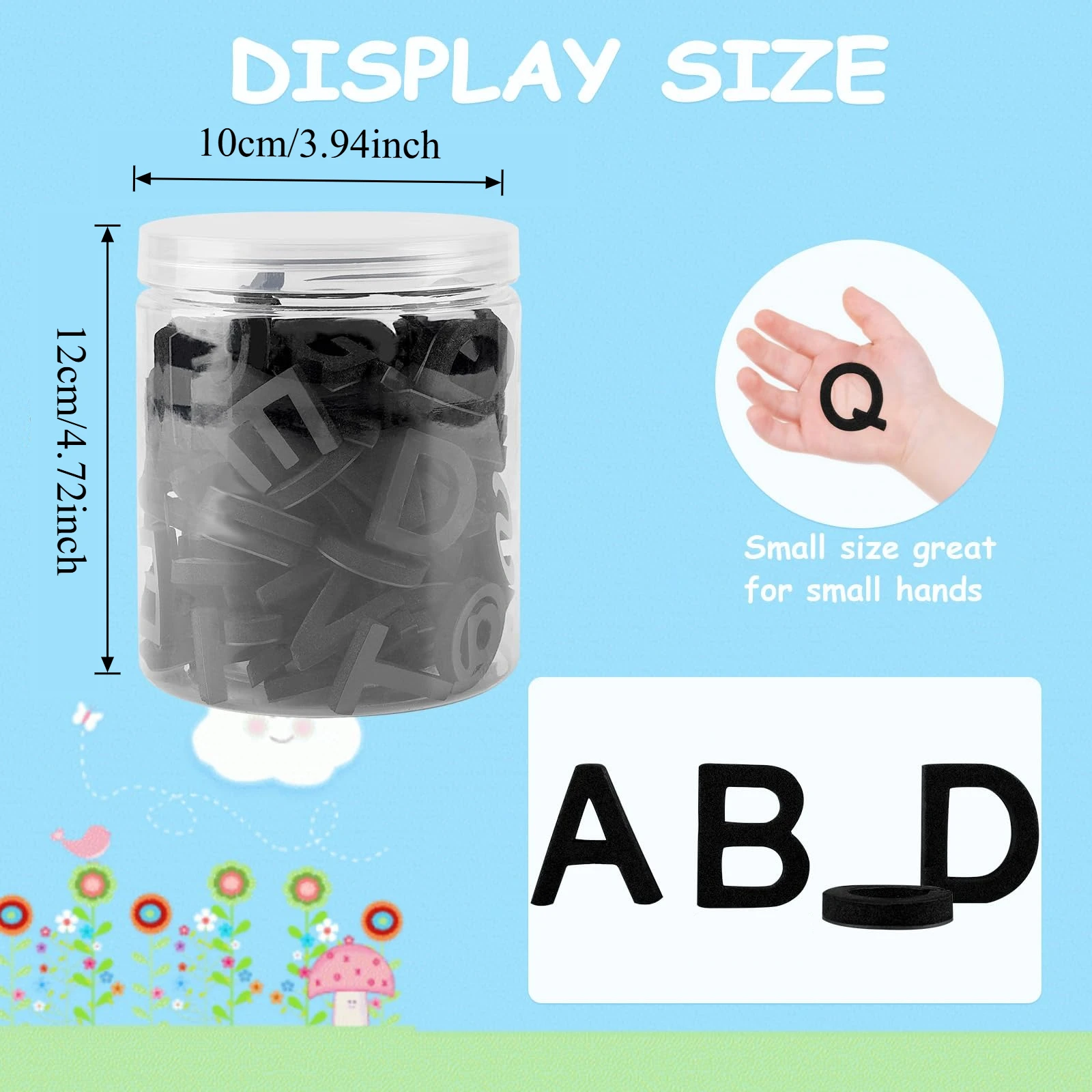 160pcs Black/White Decorative Magnetic Alphabet Letter and Number for Refrigerator White Board Home Decoration DIY Pre-teaching