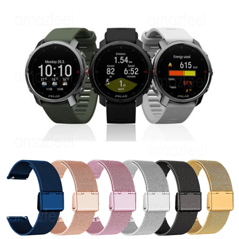 

Metal stainless steel mesh belt Strap For POLAR Grit X Pro Titan/VANTAGE M2 M/IGNITE 2/UNITE Replacement Band Bracelet Wristband