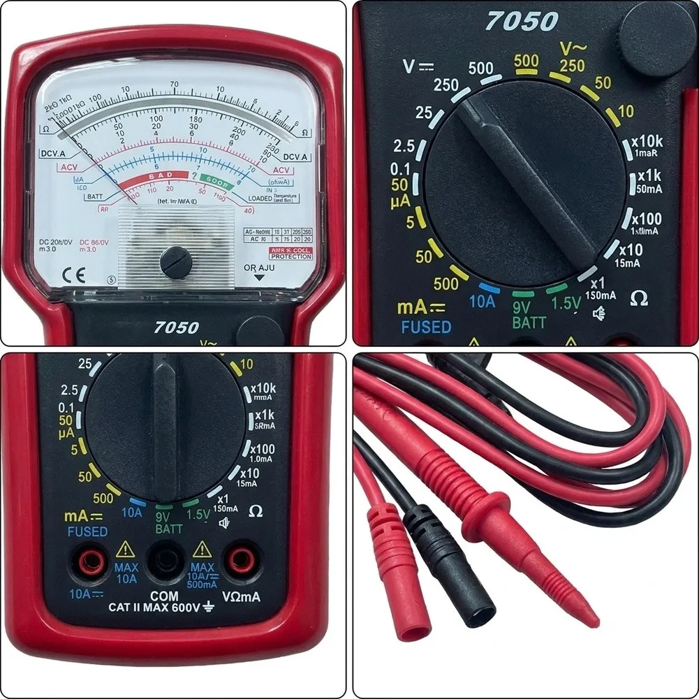 KT7050 Professional Grade Analog Multimeter with 7 Measurement Functions Including dB and Continuity for Multi Purpose Use