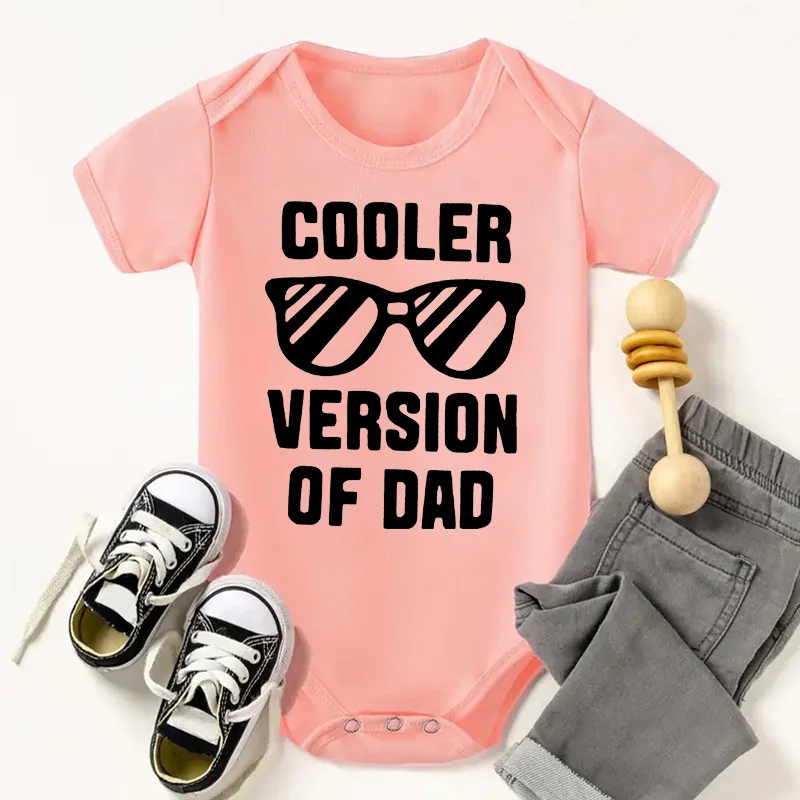 Funny Newborn Boys Girls Clothes Dad Letter Sunglasses Onesie Summer Casual Comfortable Crew Neck Baby Romper - view 3