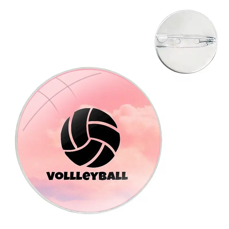 Broches en métal colorées pour vêtements, badge de sport de volley-ball, épingles mignonnes, cadeau de décoration de sac à dos