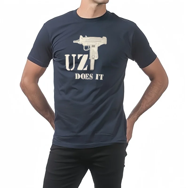 UZI هل مضحك آلة رشاشات إسرائيلي تي شيرت 100% القطن س الرقبة الصيف قصيرة الأكمام عادية قميص رجالي حجم S-3XL