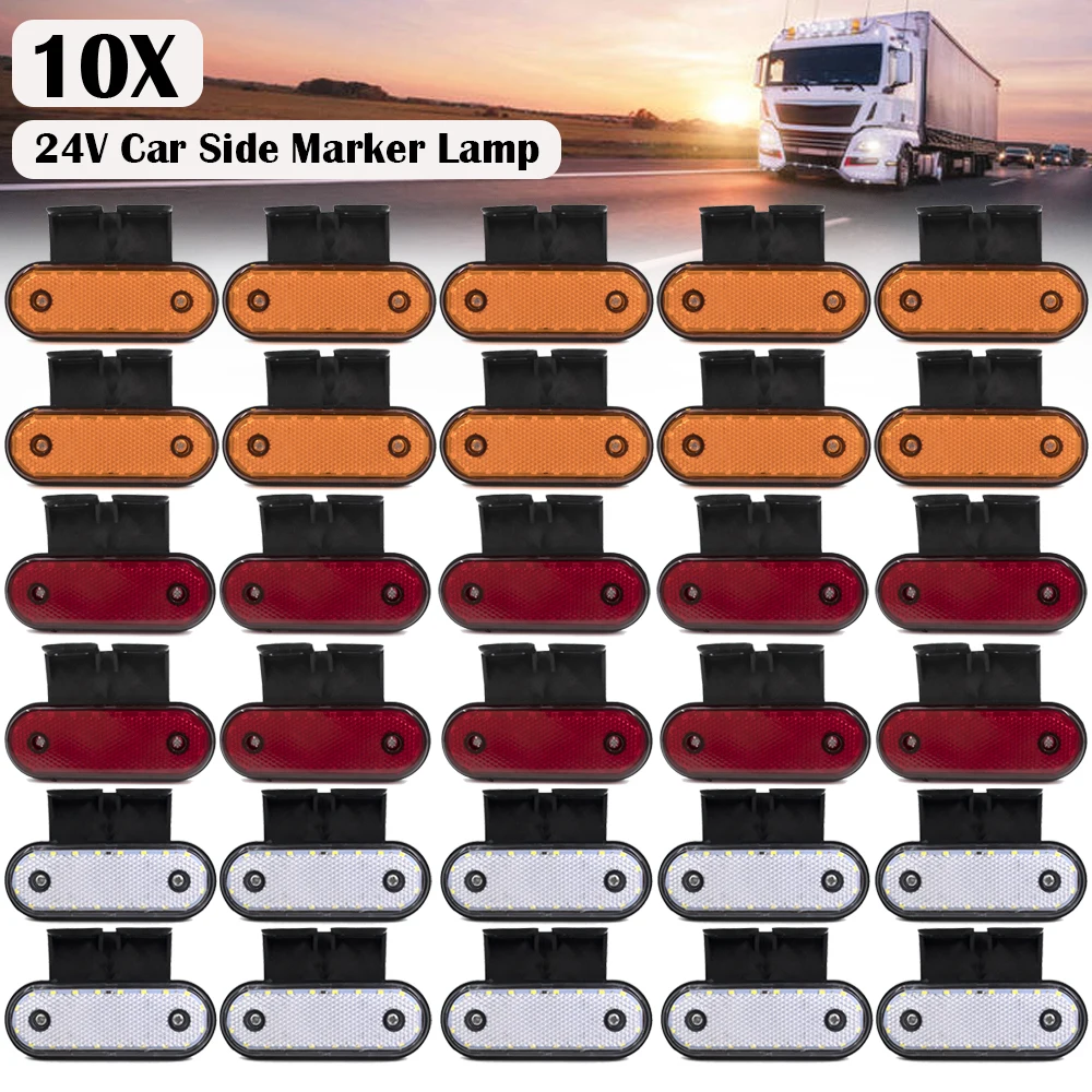 

10Pcs 24V 20 LED Side Marker Light External Rear Clearance Lamp Turn Signal Warning Indicator Tractor RV Lorry Pickup Boat Car