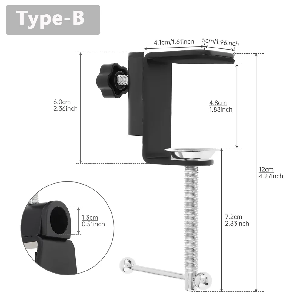 Supporto per lampada da scrivania Clip fissa fai-da-te in plastica a forma di C per lampada da tavolo/microfono/fotocamera