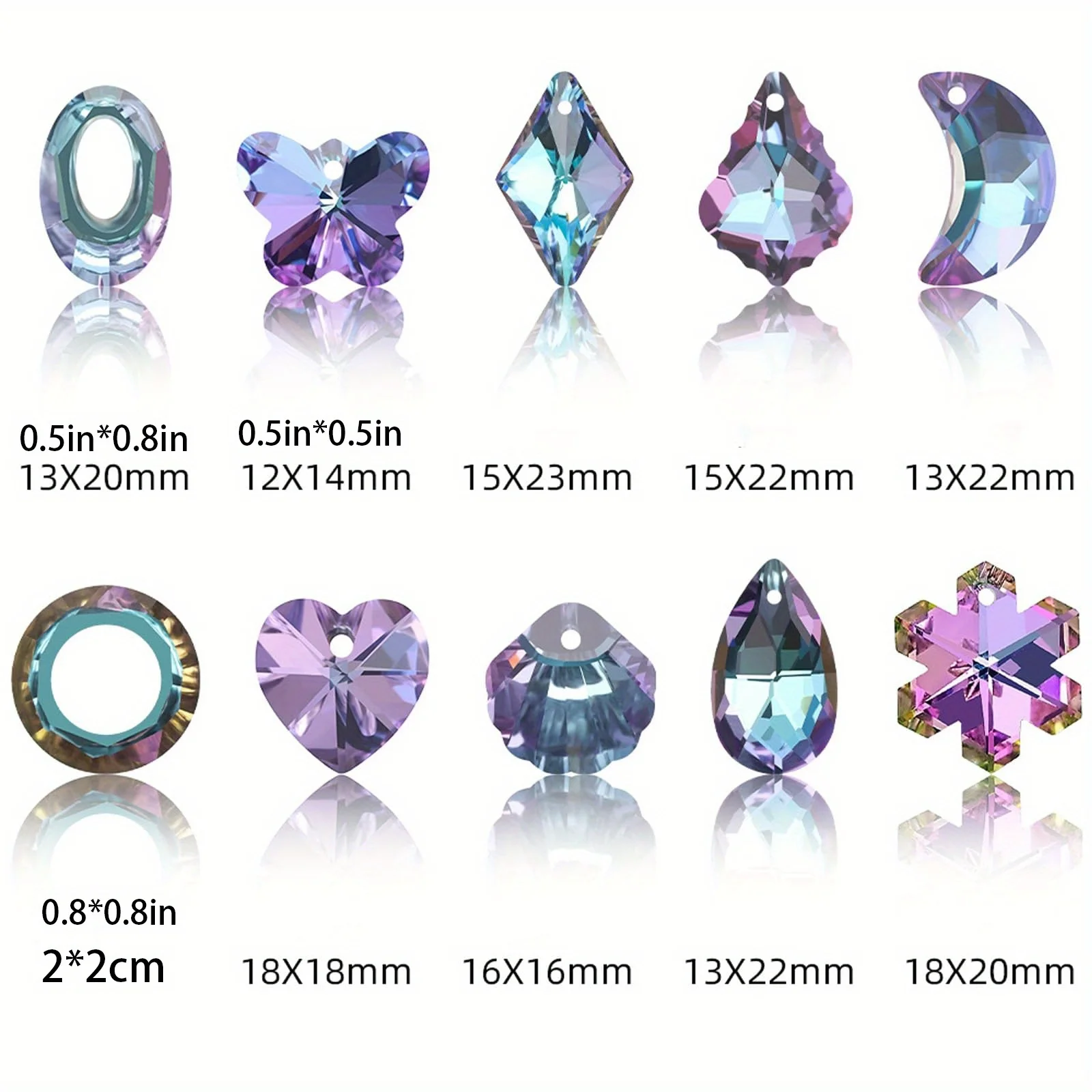 50 sets of crystal sunshade beads, color prism crystal chandelier accessories, purple, large glass beads, window sunshade beads,
