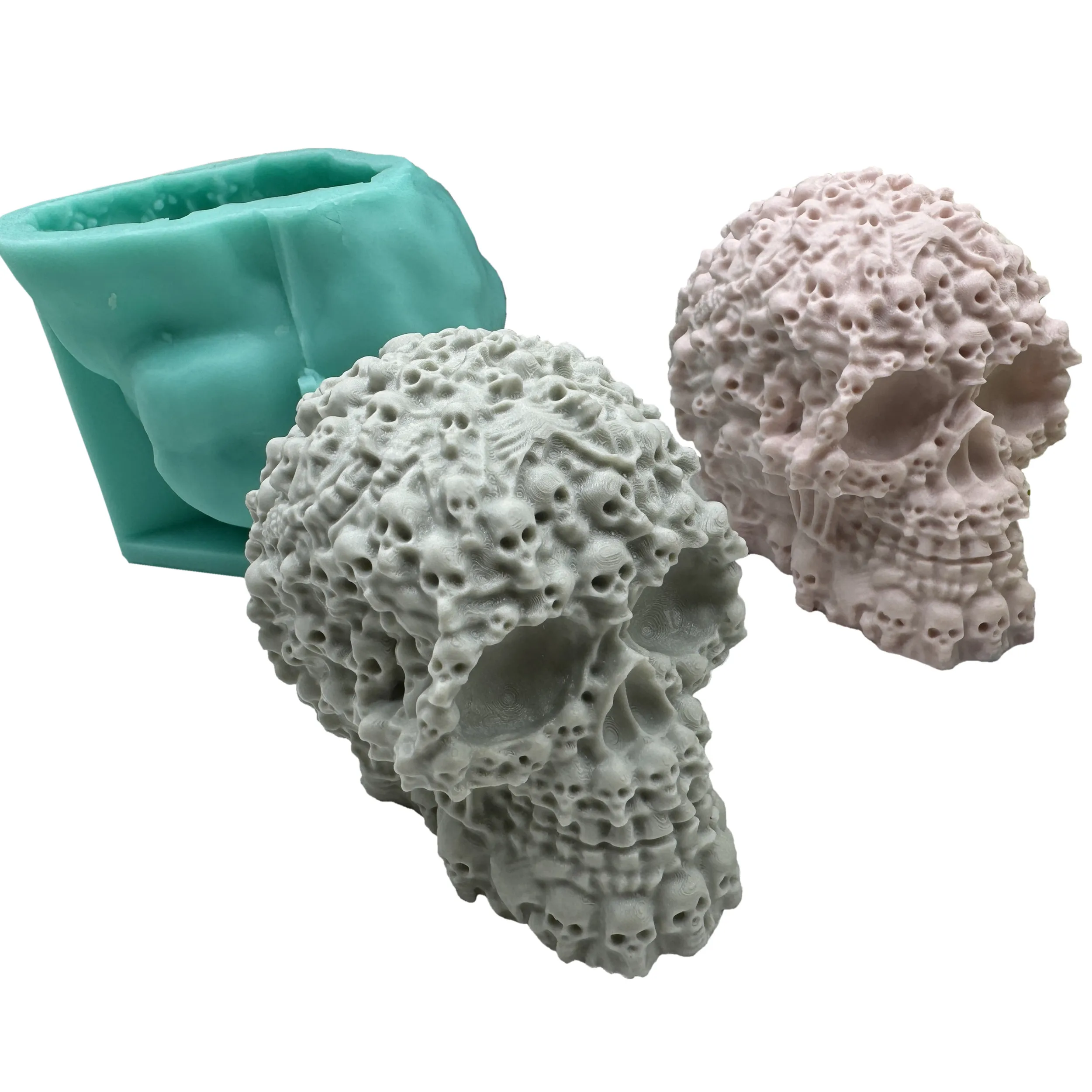 

3D Skull Skeleton Silicone Candle Mold,Halloween Decorations Plaster Epoxy Craft Molds,DIY Silicone Mould for Candle Making