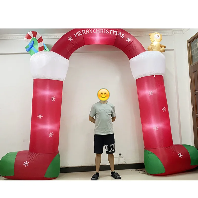 10-polige Weihnachts-Schlauchboote, Torbogen-Außendekorationen, Frohe Weihnachten, Bogen, aufblasbare Hofdekorationen, Weihnachtsdekoration