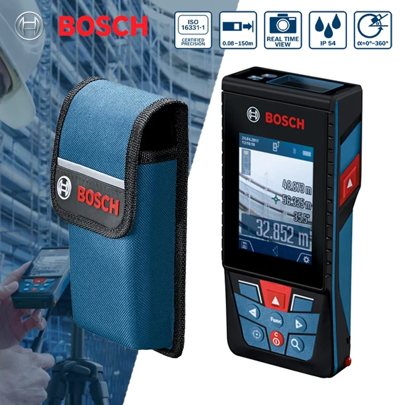 BOSCH GLM 150 C Laser Measure Profesional Laser Measuring Rangefinder 150m Long Distance Meter 2.8-inch IPS Screen GLM150C