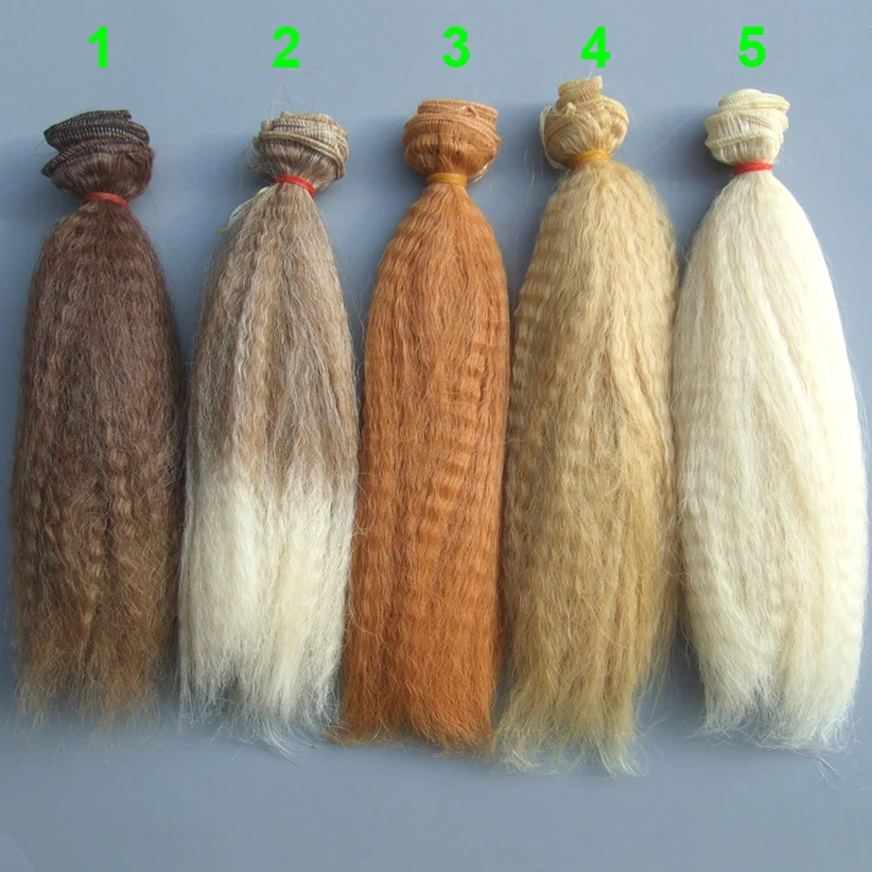 Quality 15CM Thick Doll Hair Kinky Curly Wigs for Blyth Doll 1/3 1/4 1/6 BJD Handmade Fabric Doll Hair