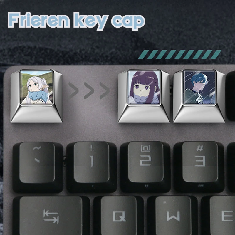 

Anime Frieren Keycap Zinc Alloy Fern Himmel Stark Keyboard Keycaps Cusomized Pattern MX Switch Key Caps Mechanical Keyboard Gift