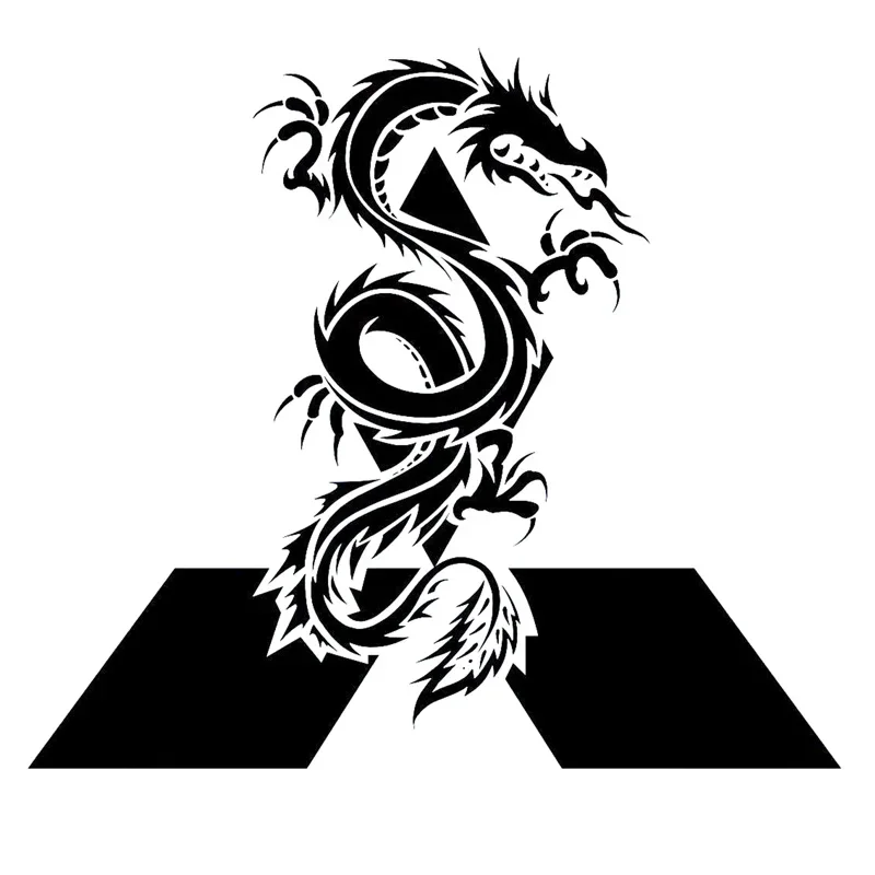 

Car Stickers Personalized Dragon Totem PVC Car Decoration Accessories Decals Creative Waterproof Sunscreen Black/white,17cm*15cm