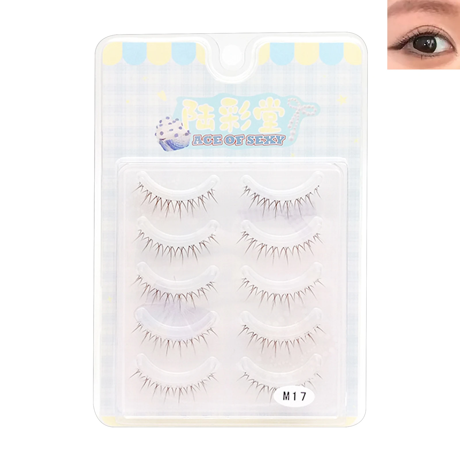 Manga Lashes 5 par Anime Cosplay sztuczne rzęsy z norek koreańskie naturalne krótkie pełne paski rzęs przezroczysty pasek miękkie przedłużanie rzęs