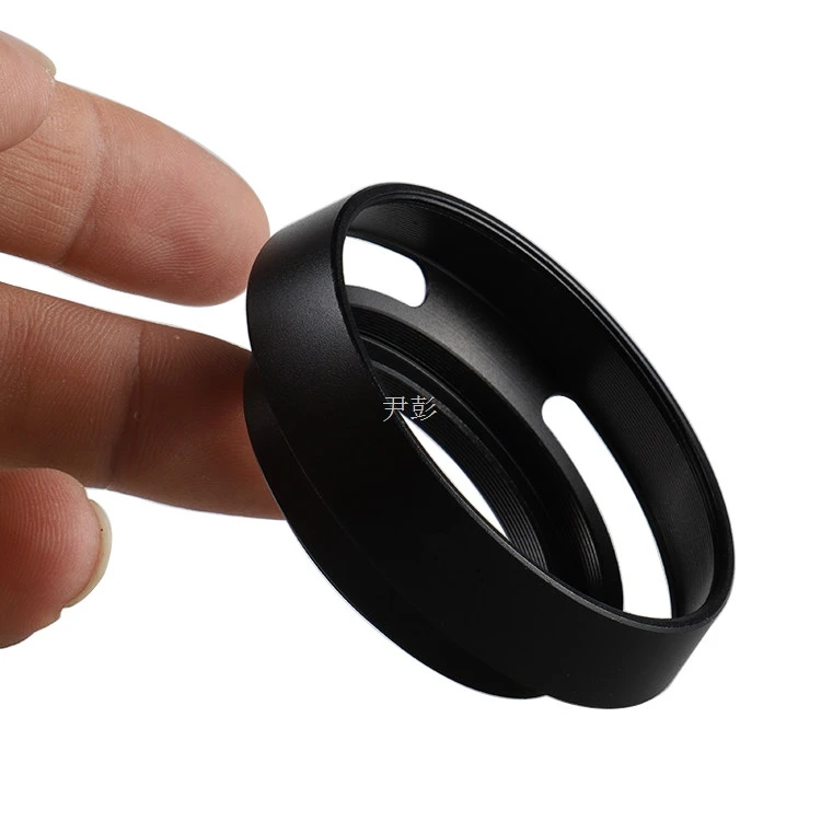 52mm Metal Vented Lens Hood, Standard Black Hollow Lens Shade for Leica Voigtlander 7artisans Camera Lenses