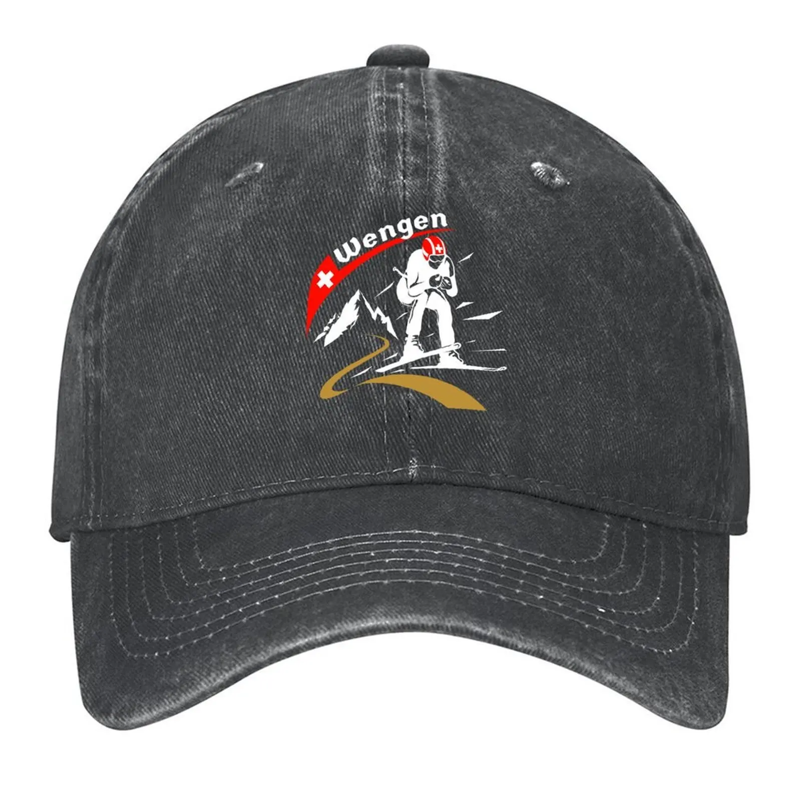

Skiing | Downhill Skier | Wengen | Ski Baseball Cap Rugby luxury caps Trucker Hat Hat Luxury Brand Hats Man Women's