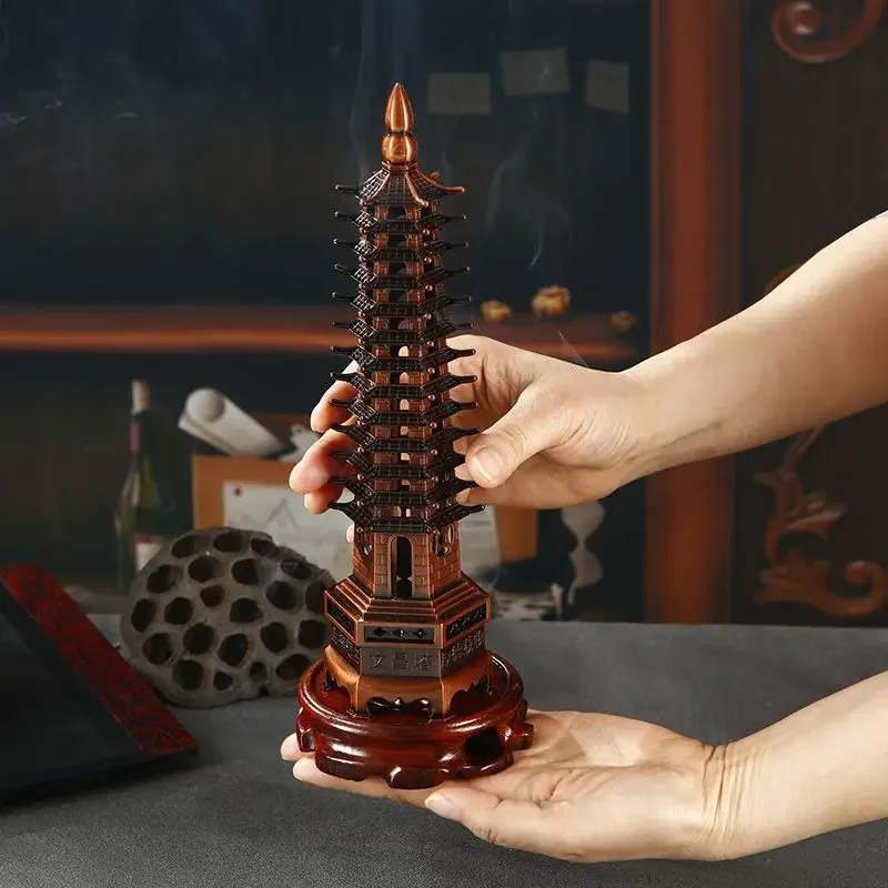

Wenchang Tower Line Incense Burner Household Indoor Vertical Incense Insertion Seat Home Antique Incense Burner Decoration