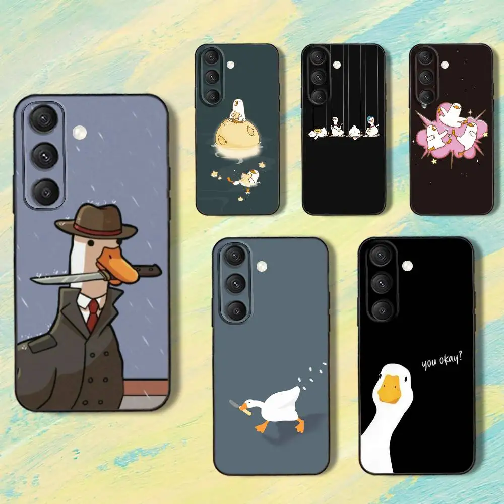 

funny D-DucK G-Goose meme Phone Case For Samsung S25,S24,S10,S22,S21,S20,S23,Ultra,Plus,Lite,FE,Soft Silicone Black Cover