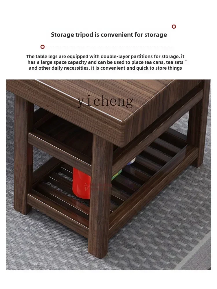 ZC new Chinese large board solid wood tea table and chair combination office coffee table set Kung Fu tea table