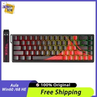 Aula Win60 Win68 He teclados con interruptor magnético 8K Teclado mecánico para juegos con cable Esports RGB luz intercambiable en caliente para Pc Gamer regalo