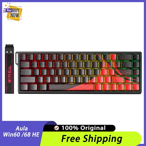 Aula Win60 Win68 He teclados con interruptor magnético 8K Teclado mecánico para juegos con cable Esports RGB luz intercambiable en caliente para Pc Gamer regalo