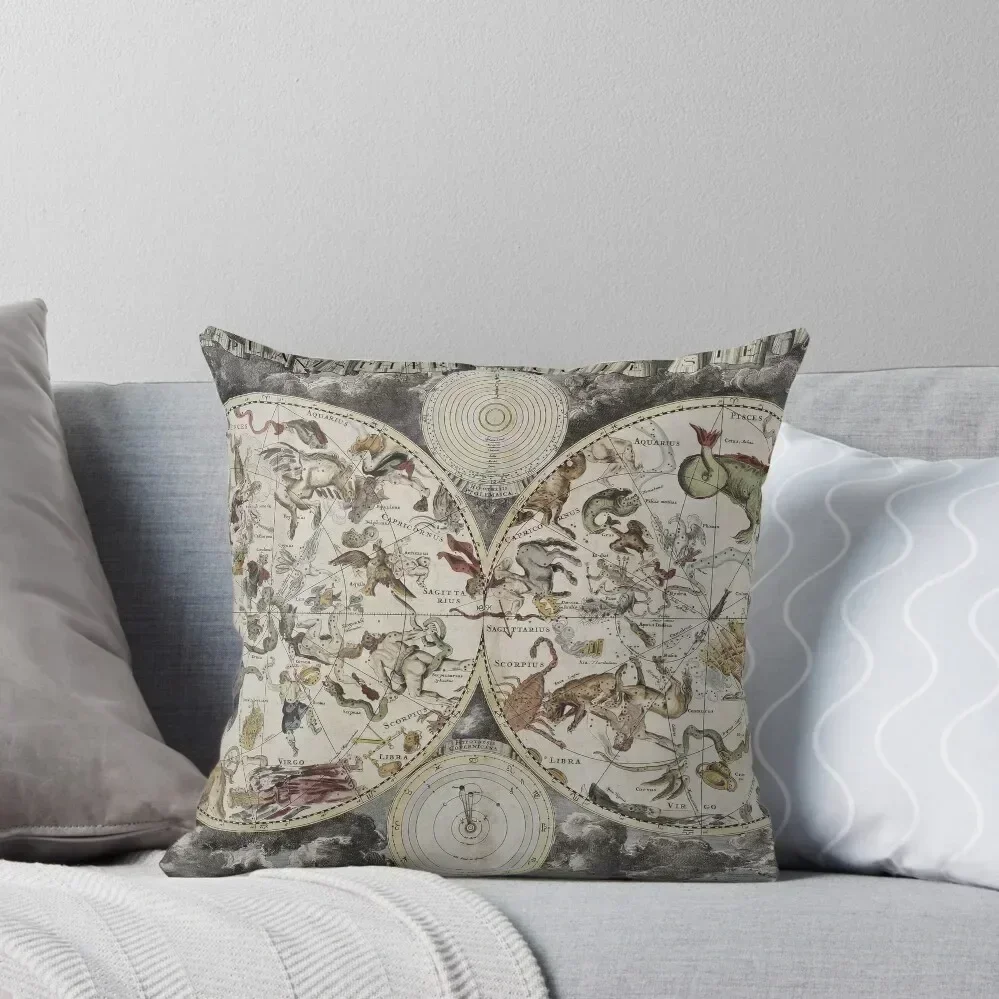 

Vintage Celestial Star map Throw Pillow Pillows Aesthetic luxury decor Luxury Cushion Cover pillow