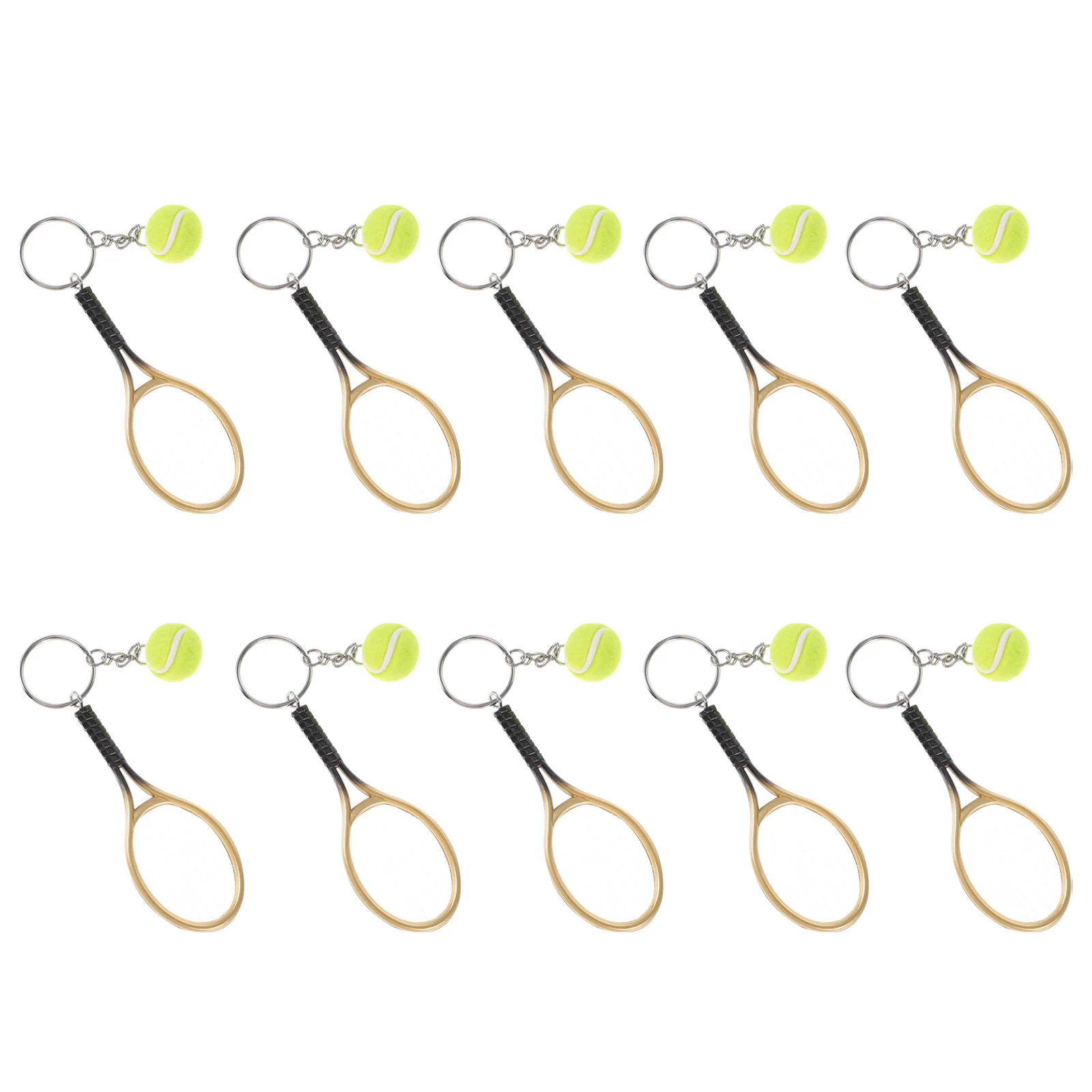 

10Pcs Tennis Key Chain Small Size Easy Carry Perfect Gift for Friends Lovers Kids Tennis Keychain Key Chain Ring