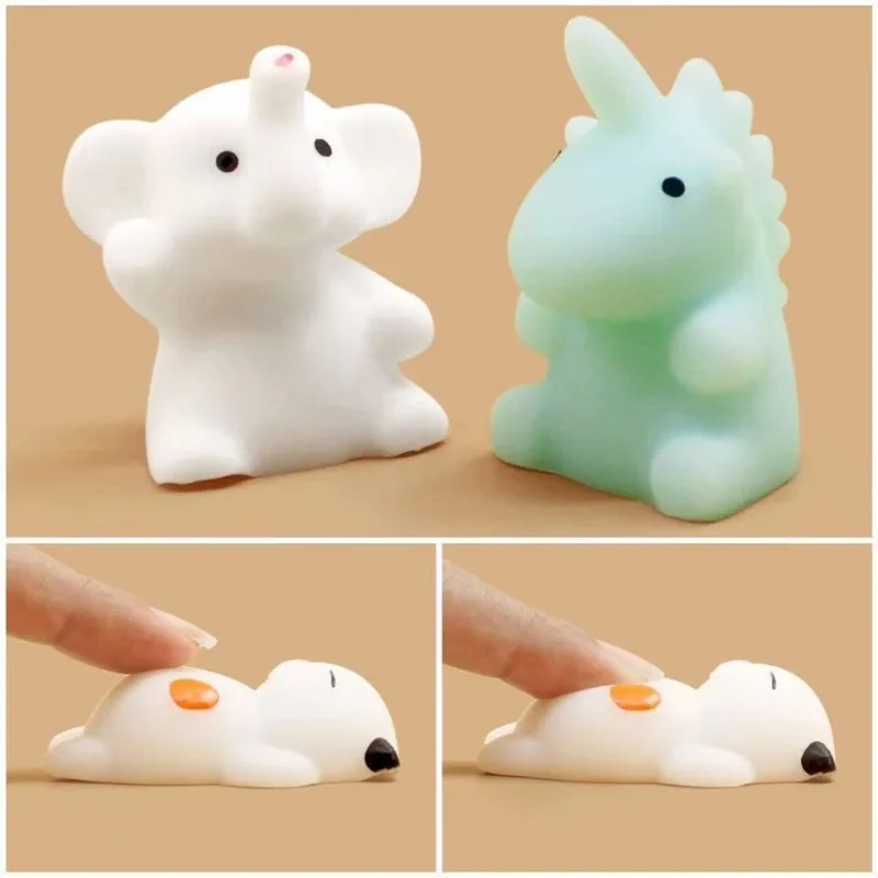 10Pcs Creative Kid Small Animals Cartoons Cute Pet Seals Little Ball Mini Relieve Stress Decoration Squeeze Toys