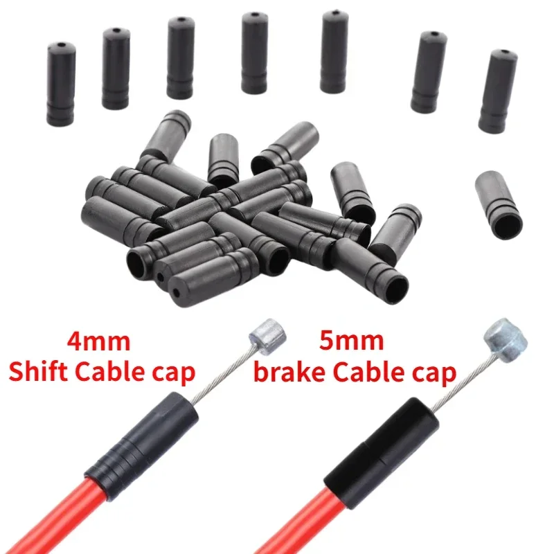 50pcs Bicycle Cable Wire Tip Cap 4mm Shift 5mm Brake Cable Cover Cycling Derailleur Brake Dustproof Cover Housing End Tip Caps