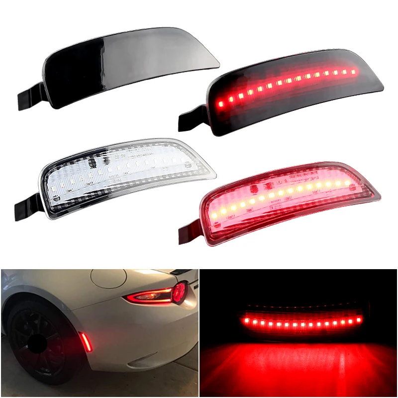 

2×for Mazda Miata MX5 ND 2016 2017 2018 2019-2022 - LED Front Yellow Rear Red Side Marker Light Car Bumper Signal Reflector Lamp