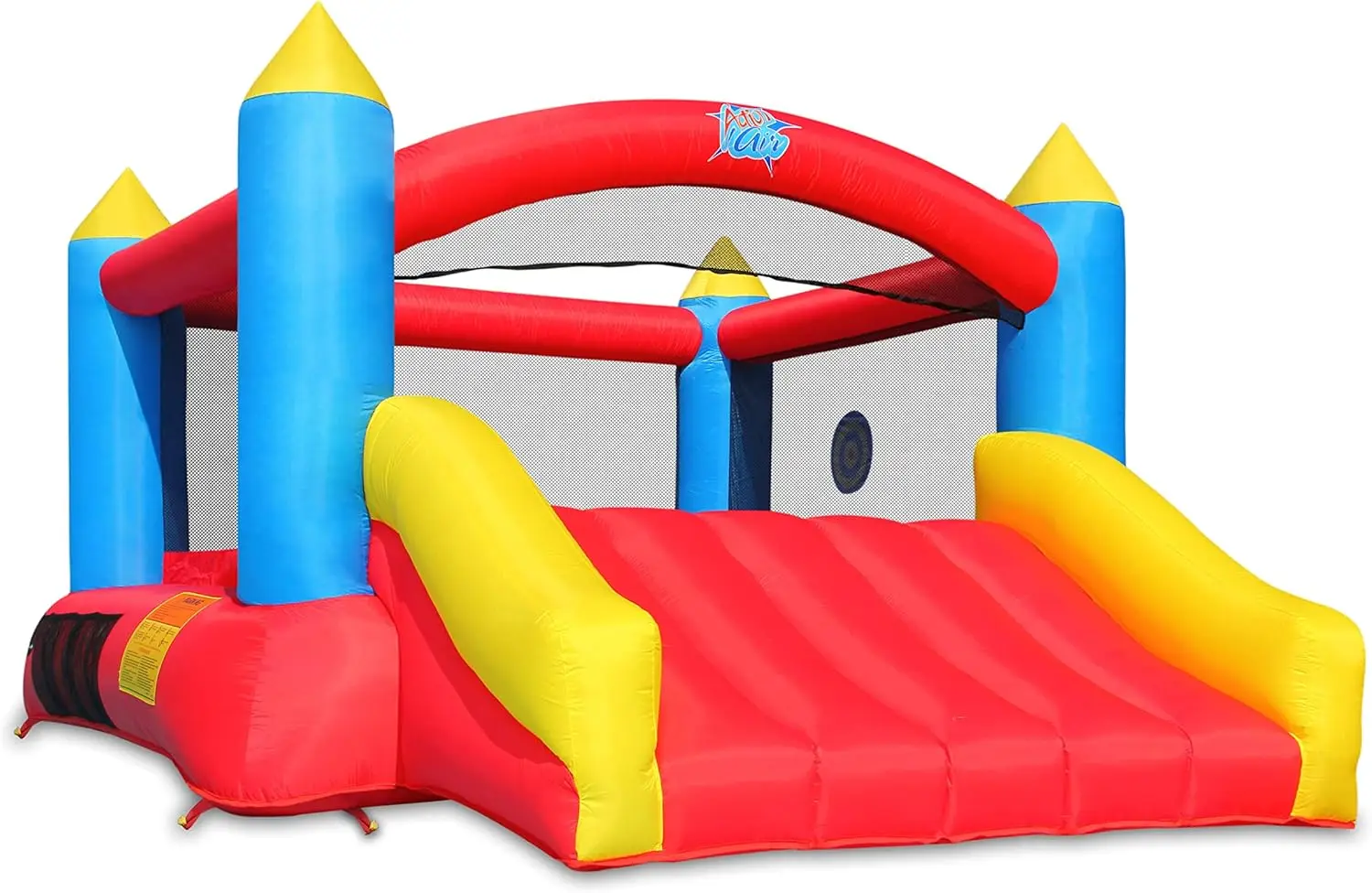 Action Air Bounce House, Inflatable Bouncer with Air Blower, Jumping Castle with Slide, Family Backyard Bouncy Castle