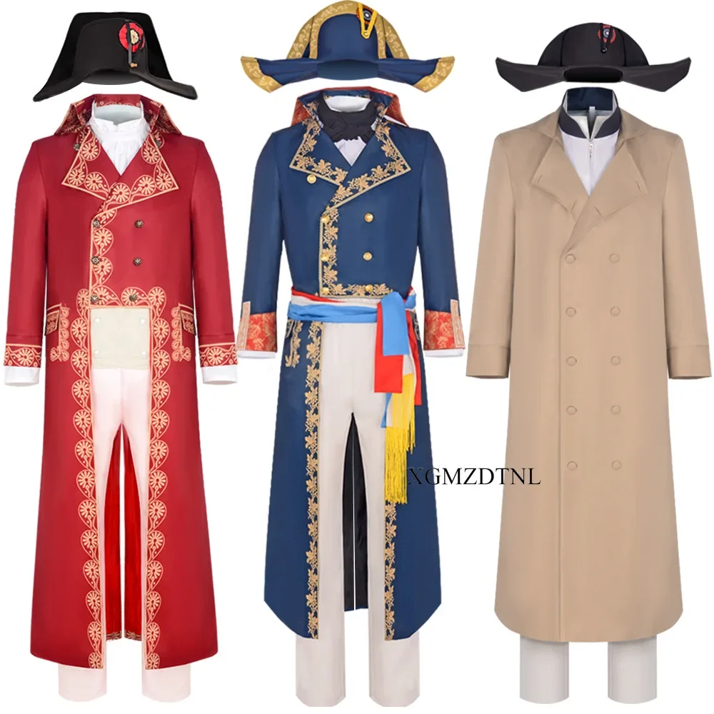 

2024 Movie Napoleon Cosplay Costume Medieval Retro Court Style Suit Man Halloween Roleplay Performance French Military Uniform