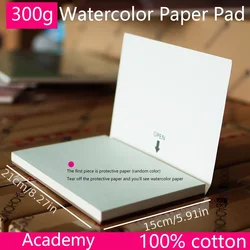 Baohong Watercolor Paper Pad 300g Academy Cotton 100% Color Lead Sketch Four Side Sealing Glue 20 Sheets/Copy