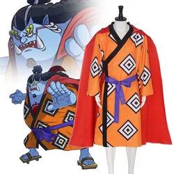 Whale Shark Man Jinbe Cosplay Sea Hero A Reliable Fat Blue Man Orange Kimono Red Robe Halloween Festival Party Performance