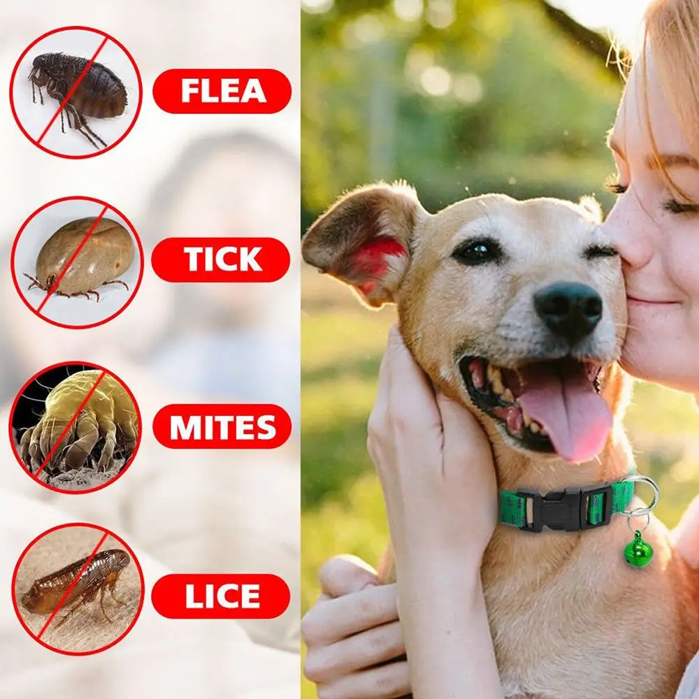 Nylon eficaz mata insectos mosquitos Collar de perro al aire libre correa para el cuello suministros para mascotas antipulgas garrapatas de ácaros