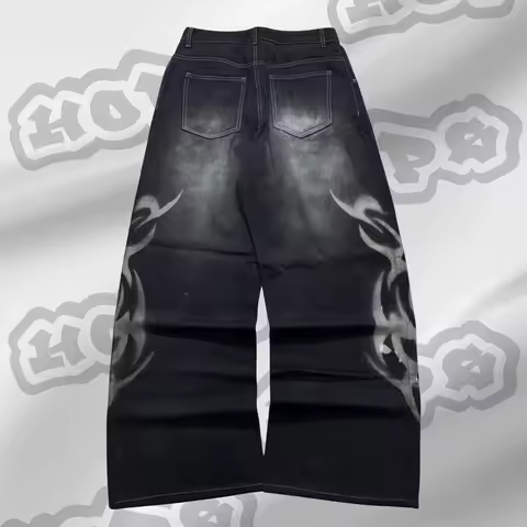 Y2K American Fashion Hip Hop Joker Oversized Jeans Women Street New Clearance Spot Hot Mopping Wide-leg Pants Women Loose Jeans