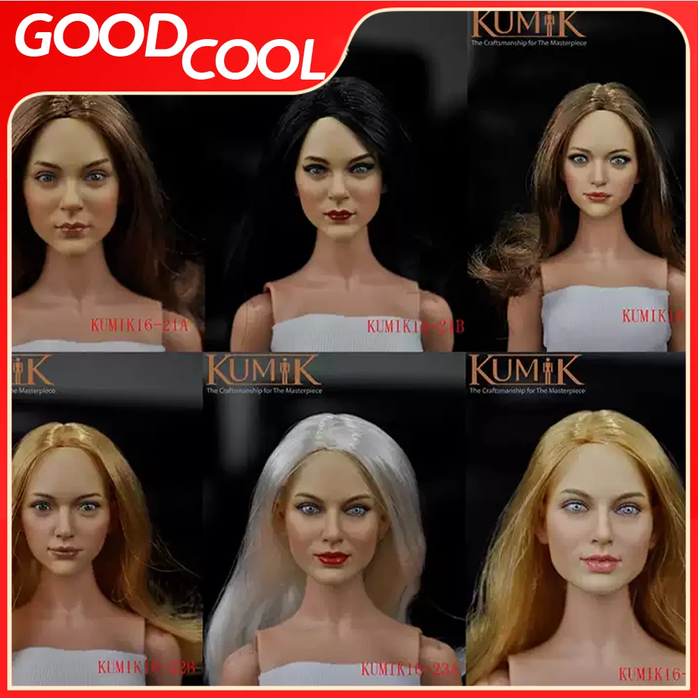 KUMIK KM16 KM16-15 KM16-21A 1/6 Scale Korean Female Soldier Head Carving Model Accessories Fit 12 inch Action Figure Body