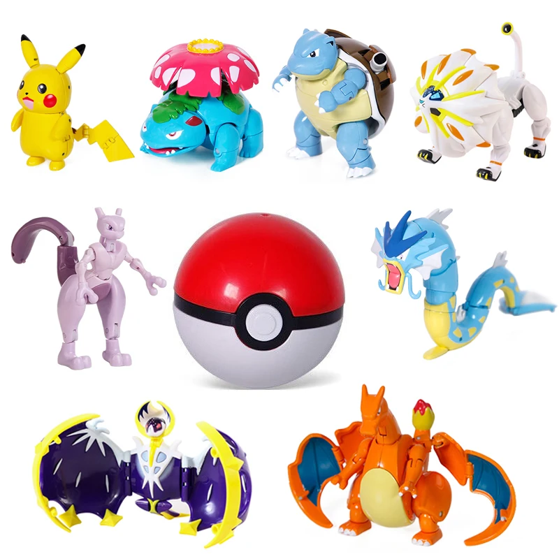 البوكيمون Pokeball مجموعة صناديق اللعب جيب الوحش بيكاتشو ASH-Greninja Lucario Eevee أنيمي عمل نموذج لجسم لعبة هدايا الأطفال