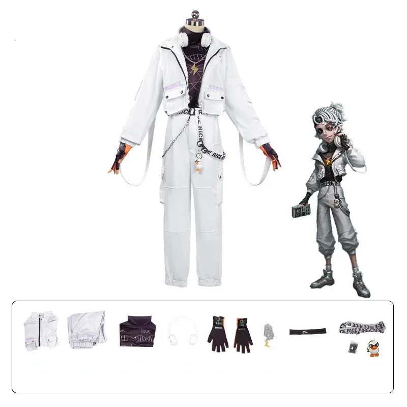 

Game Identity Ⅴ Cosplay Luca Balsa Costume Yellow Duck Uniform Coat Headset Wig Halloween Party Anime Prisoner Role Play Outfitx