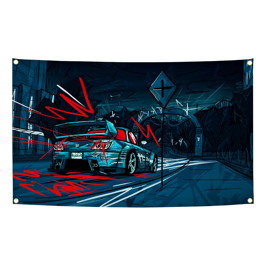 90x150cm Classic Racing S2000 R34 350Z RX-7 Car Flag Tapestry Polyester Digital Printing Banner for Garage Wall Art Decoration